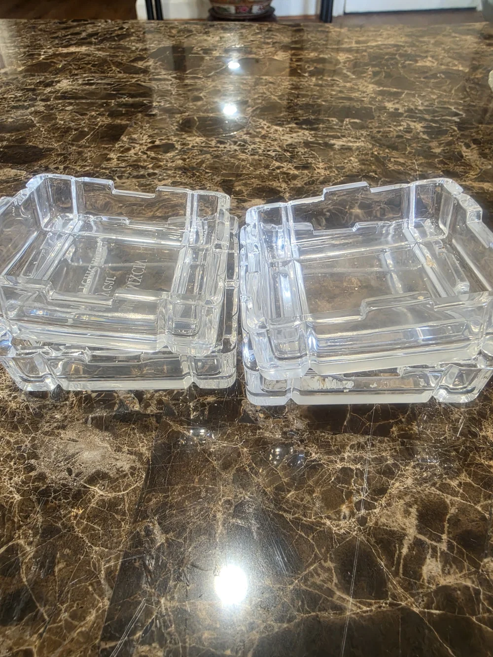 Source Unknown Glass Jewelry Trays - Set of 4